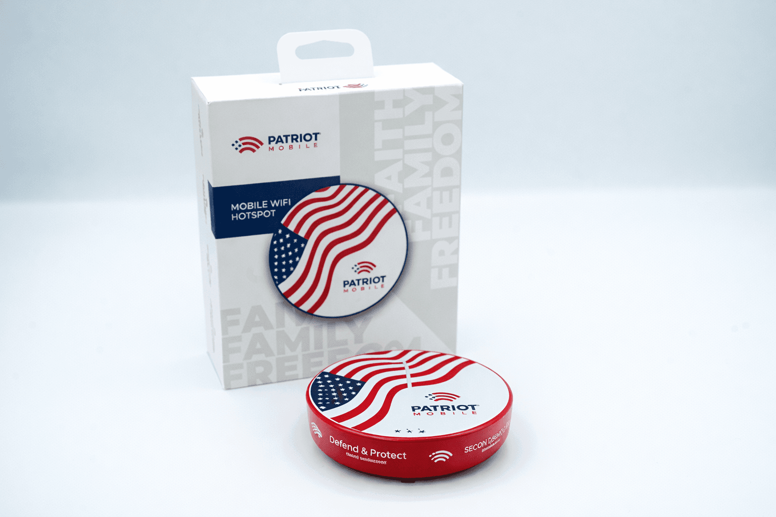 Patriot Mobile WiFi Hotspot box and puck